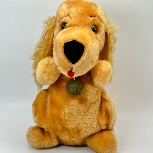 Toys Vintage Crocker Spaniel Dog Plush Stuffed Animal National Bank